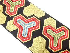 アンティーク　毘沙門亀甲模様織り出し袋帯（材料）